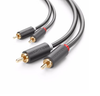 2RCA to 2RCA Phono Audio Cable 1 metre lead connect TV to HiFI Amplifier sound bar