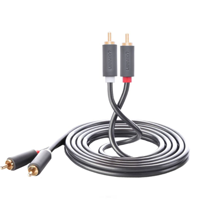 2RCA to 2RCA Phono Audio Cable 1 metre lead connect TV to HiFI Amplifier sound bar