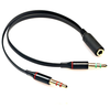 3.5mm AUX socket to dual 3.5mm AUX plug. Separate your microphone and audio. Black