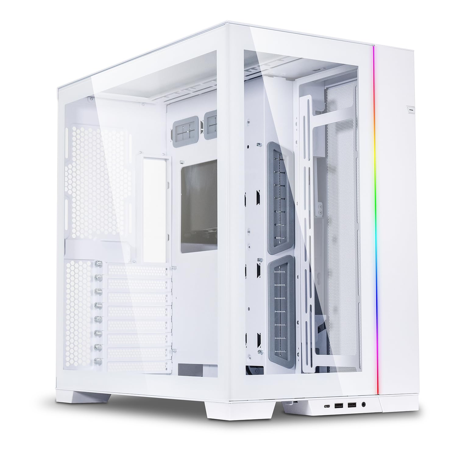 Lian Li O11D EVO White PC Case – Modular Mid-Tower, 3 GPU Mounting Options, High Airflow, Water Cooling Ready, Dual-Chamber Cable Management