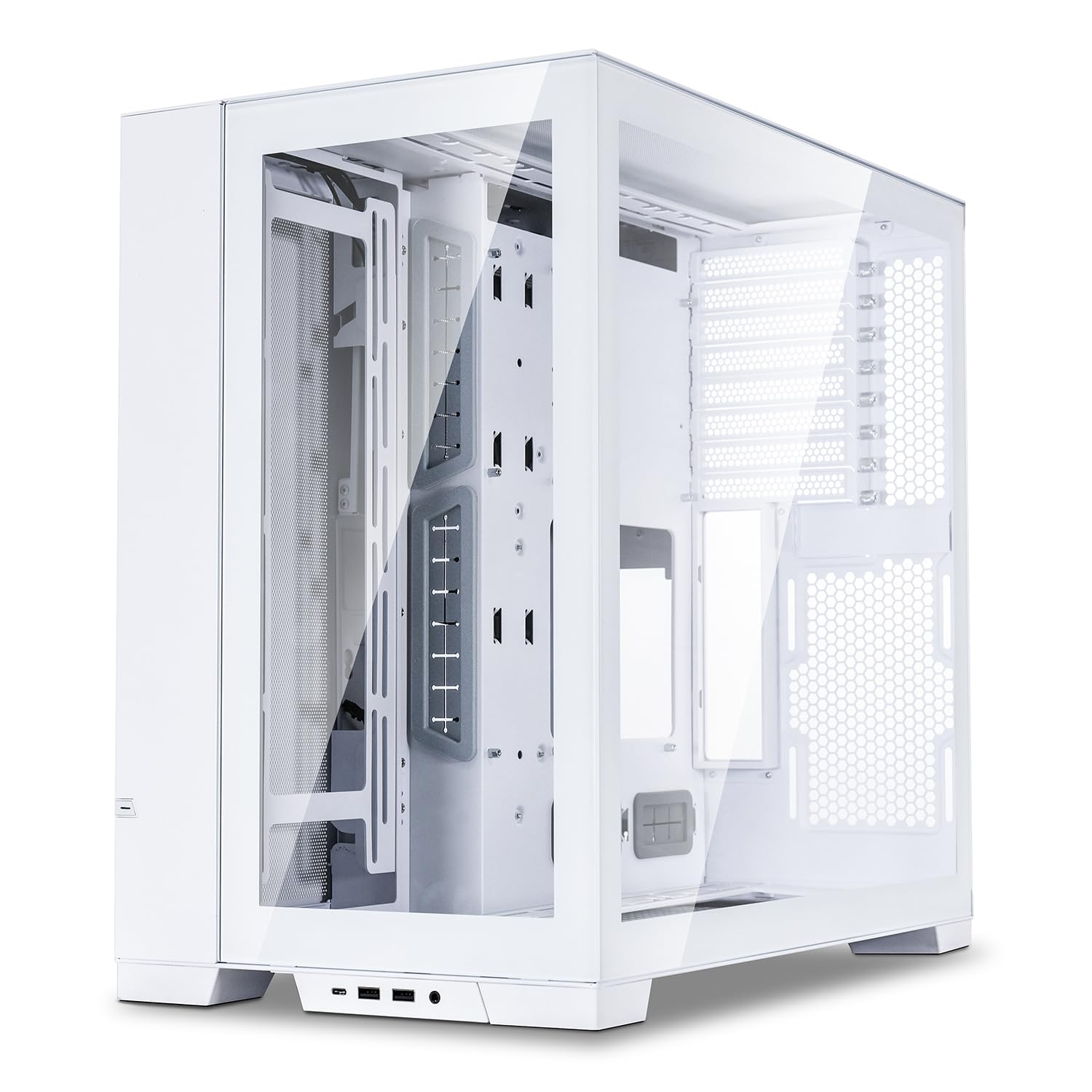 Lian Li O11D EVO White PC Case – Modular Mid-Tower, 3 GPU Mounting Options, High Airflow, Water Cooling Ready, Dual-Chamber Cable Management