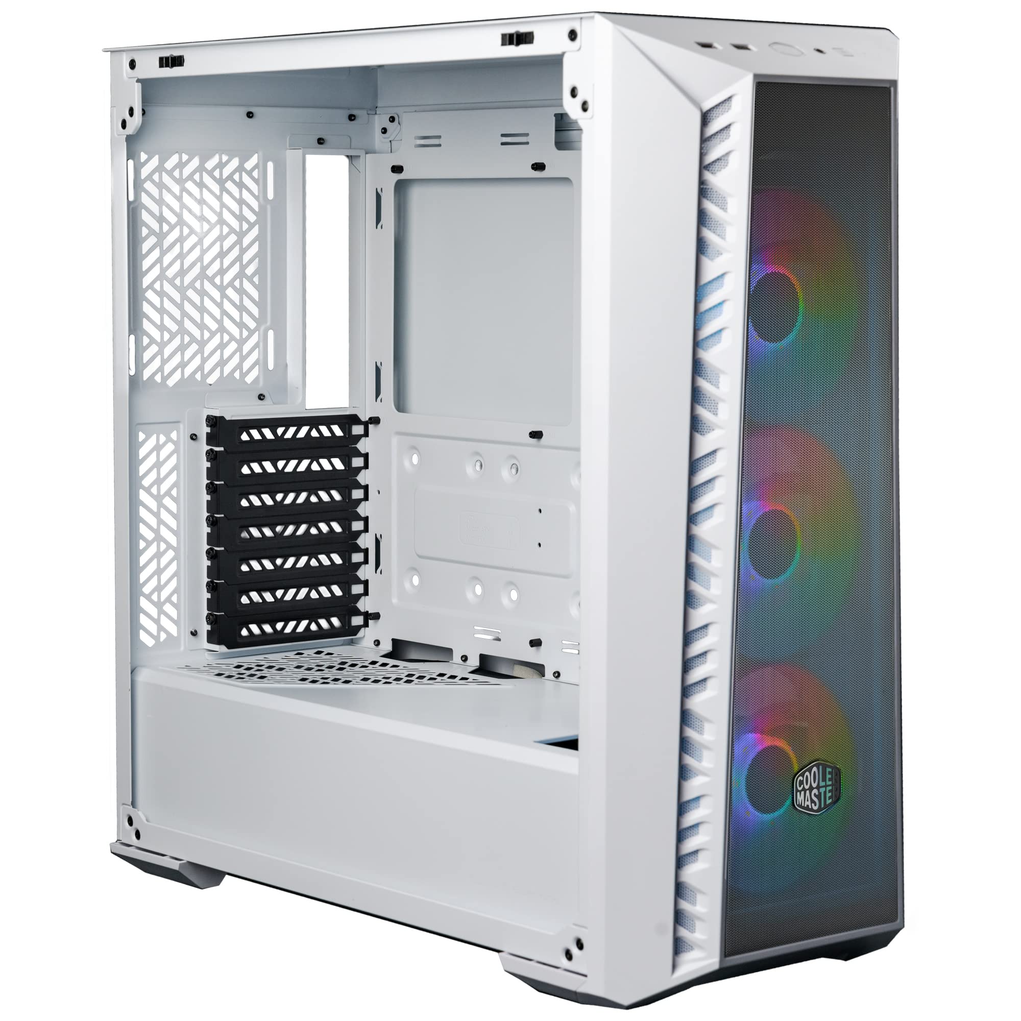 Cooler Master MasterBox 520 Mesh White PC Case – 3 ARGB Fans, USB-C, E-ATX Support, 360mm Radiator Ready, Tempered Glass Side Panel