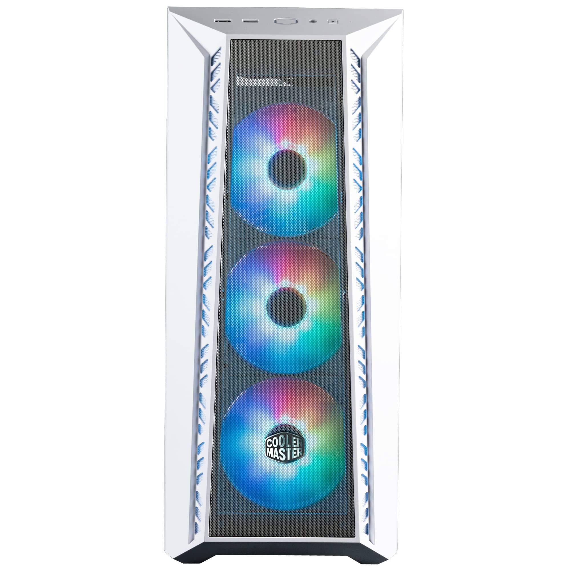 Cooler Master MasterBox 520 Mesh White PC Case – 3 ARGB Fans, USB-C, E-ATX Support, 360mm Radiator Ready, Tempered Glass Side Panel