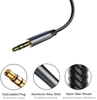 AUX 3.5 extension cable 1.5 metre. Plug to socket. Nylon Braid AUX Audio Cable extender. Black