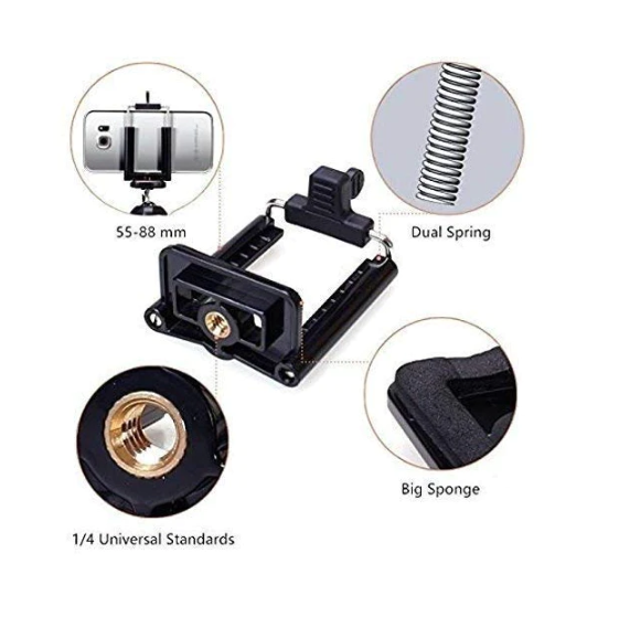 Camera Phone Tripod Portable Foldable, Fully Flexible Mount Tripod, Stand with 3D Head & Quick Release Plate 1.5 M