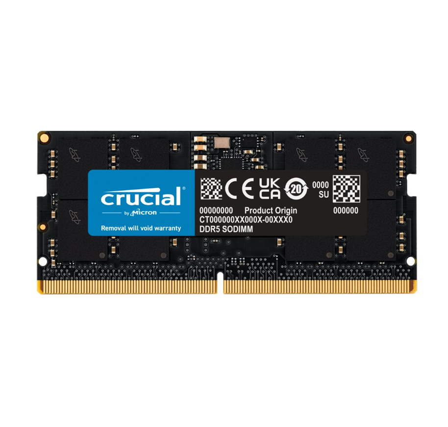 Crucial, DDR5, 16GB, Computer RAM Memory, SO DIMM 262 pin, 5600 MHz, PC5, 44800, CL46, 1.1 V, Non ECC