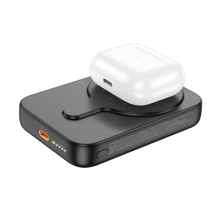 HOCO 10000 mAh Wireless Magnetic Power Bank. Magsafe. Fast Charge PD Type-C 38.5Wh USB-C. J117A black