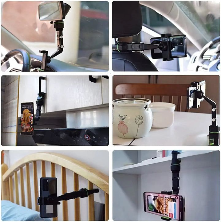 HOCO DCA15 Rearview Mirror Phone Holder 360° Rotating Universal Car Mount Black