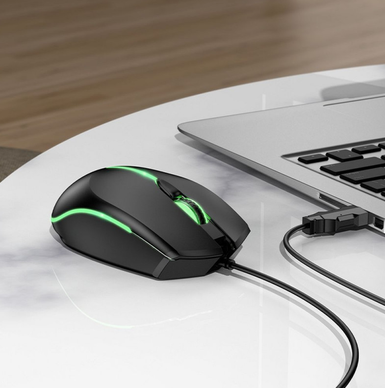 HOCO GM37 Luminous Gaming Mouse RGB Wired 800-2400 DPI Black