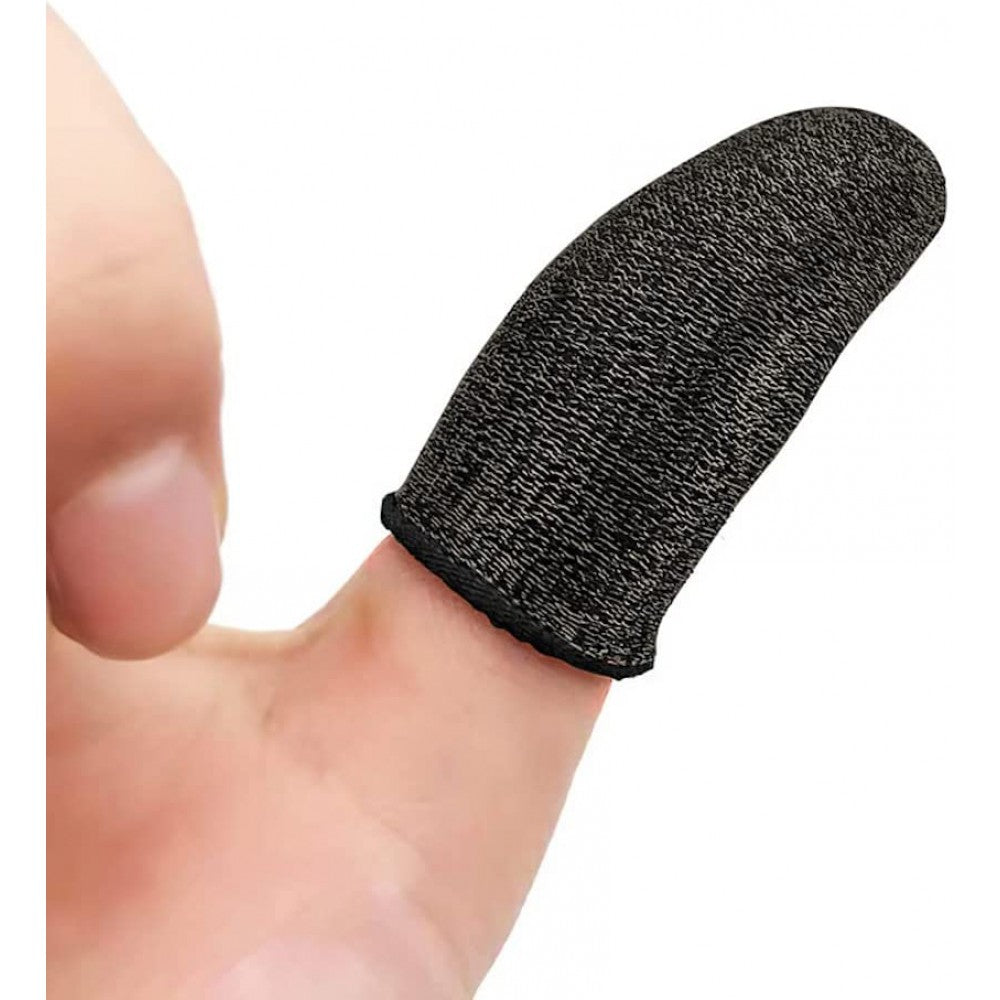 HOCO GM4 Phantom Fiber Finger Cots: Ultra-Light, Precise Gaming - Silver Fiber, 15-Needle Weaving, 0.4mm Thickness, 0.8g/pair.