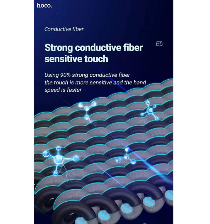 HOCO GM4 Phantom Fiber Finger Cots: Ultra-Light, Precise Gaming - Silver Fiber, 15-Needle Weaving, 0.4mm Thickness, 0.8g/pair.