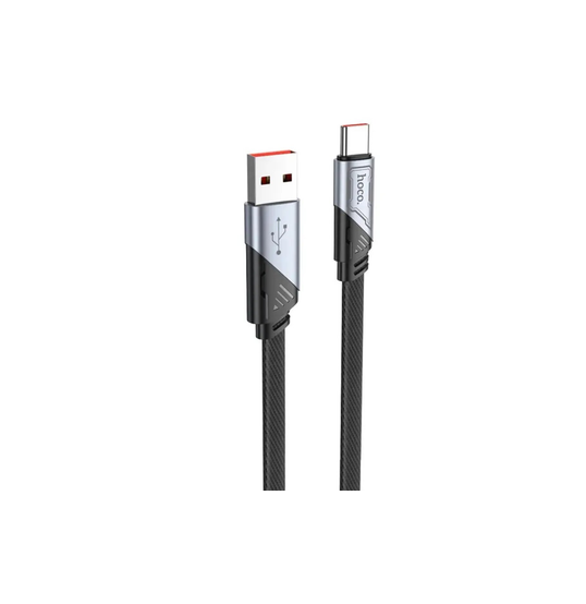 Hoco 1.2M 5A USB-A to USB-C cable. Fast charge/data cable for Samsung & android phones with USB C port. U119. Black