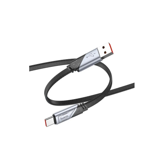 Hoco 1.2M 5A USB-A to USB-C cable. Fast charge/data cable for Samsung & android phones with USB C port. U119. Black