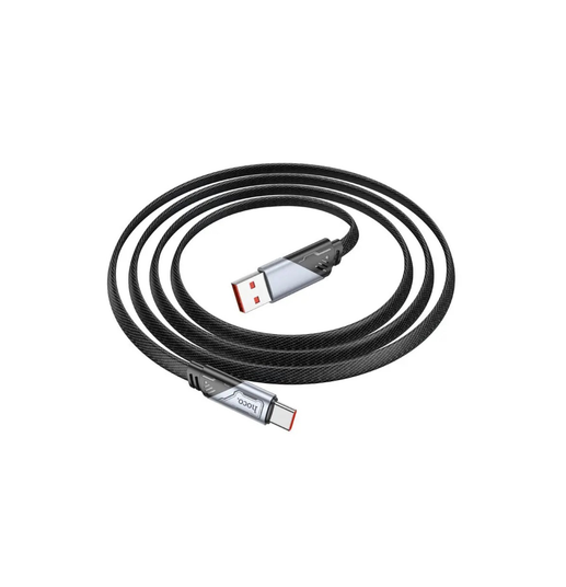 Hoco 1.2M 5A USB-A to USB-C cable. Fast charge/data cable for Samsung & android phones with USB C port. U119. Black