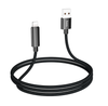 Hoco 1.2M USB-A to iPhone 5 to 14 braided cable. Fast charge. Data cable. U125 with Digital Display. Black