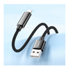 Hoco 1.2M USB-A to iPhone 5 to 14 braided cable. Fast charge. Data cable. U125 with Digital Display. Black