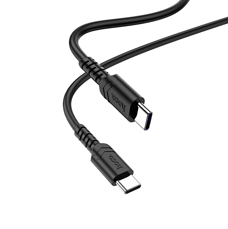 Hoco 1.5m 100W 5A USB-C to USB-C cable. Fast charge/data for iPhone 15, iPad 2020 to 2023, laptop, Samsung & android phones with USB C port. X62 Black