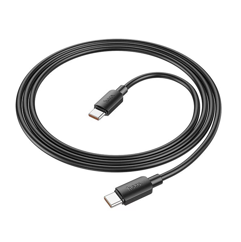Hoco 1M 100w USB-C to USB-C cable. Fast charge and data transfer. For iPhone 15 / 16 & iPad(2020 or later). Android. X96. Black