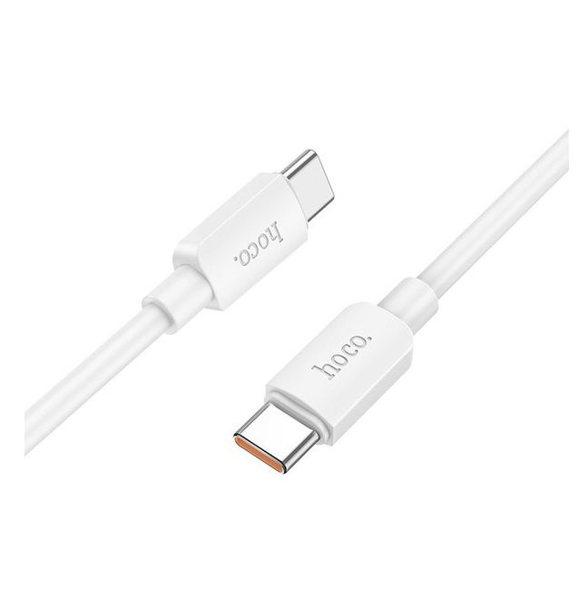 Hoco 1M 100w USB-C to USB-C cable. Fast charge and data transfer. For iPhone 15 / 16 & iPad(2020 or later). Android. X96. White