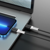 Hoco 1M 20W PD 3A USB-C to iPhone 5 to 14, iPad (pre 2019) Silicone cable. Fast charge and data transfer. X82 Black