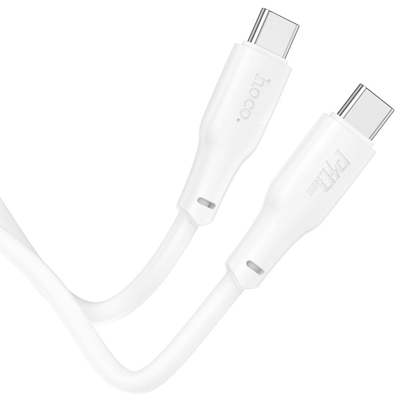 Hoco 1M 240w 5A USB-C to USB-C cable. Fast charge and data transfer. For Android, iPhone 15 / 16 & iPad(2020 or later). X93 White