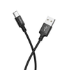 Hoco 1M 3A USB-A to USB-C braided cable. Fast charge and data transfer. For Android, iPhone 15 & iPad(2020 or later). X89 Black
