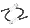 Hoco 1m 60w USB-C to USB-C braided cable, fast charge, data. For iPhone 15 / 16, iPad 2020 or later, samsung, android phones. X104. Black