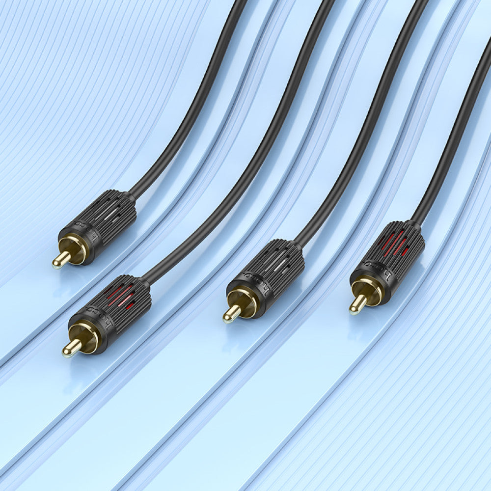 Hoco 2RCA to 2RCA Phono Audio Cable 1.5 metre lead connect TV to HiFI Amplifier sound bar. UPA29