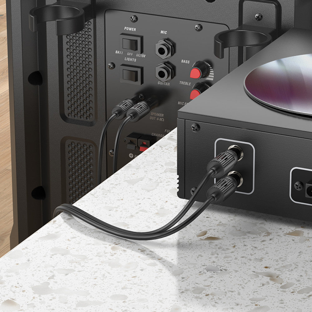 Hoco 2RCA to 2RCA Phono Audio Cable 1.5 metre lead connect TV to HiFI Amplifier sound bar. UPA29