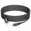 Hoco 3 metre 20W USB-C to iPhone 5 to 14 braided cable. Fast charge/data cable, iPad 2020-2023. Black