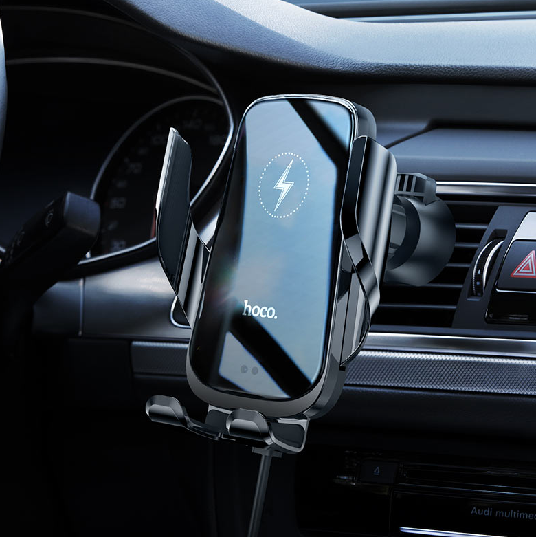 Hoco CA202 Enlightener Wireless Car Charger Phone Holder 15W Fast Charging for 4.5–7 Inch Smartphones