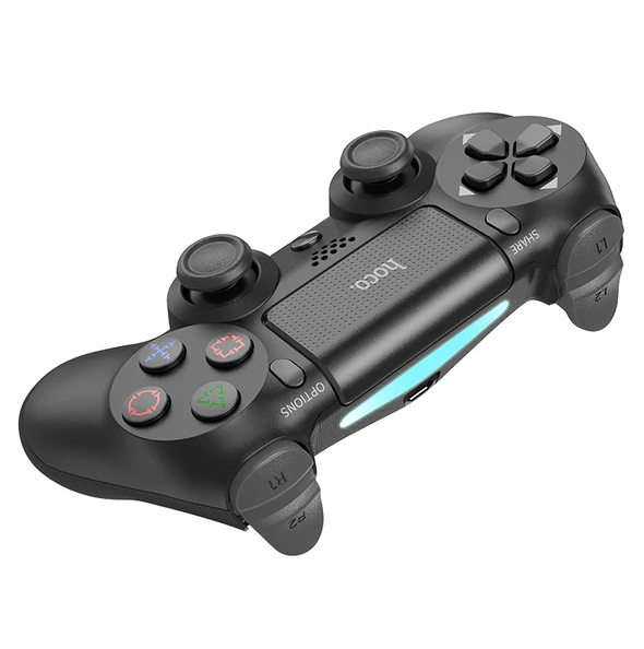 Hoco DGM01 Cool Play Multi-Function Wireless PS4 Controller – Black, Bluetooth, Dual Vibration, Touchpad, 600mAh Battery