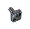 Hoco E85 Bluetooth 5.4 FM transmitter. DC12-24V. 38W. Handsfree calls, charger. USB C PD 20W. 2 USB A QC3. USB playback MP3 / WMA / WAV / FLAC in-car