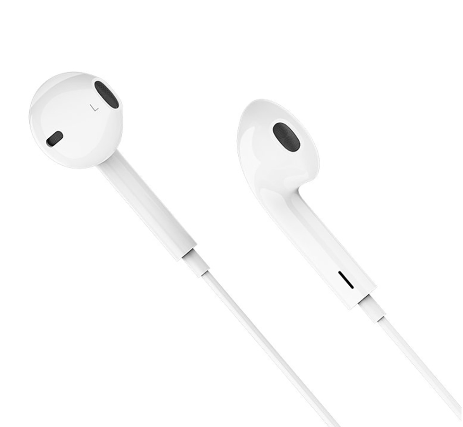 Hoco Earphones headset for iPhone Android Volume Buttons and Microphone with 3.5mm  White 3D surround sound. M101