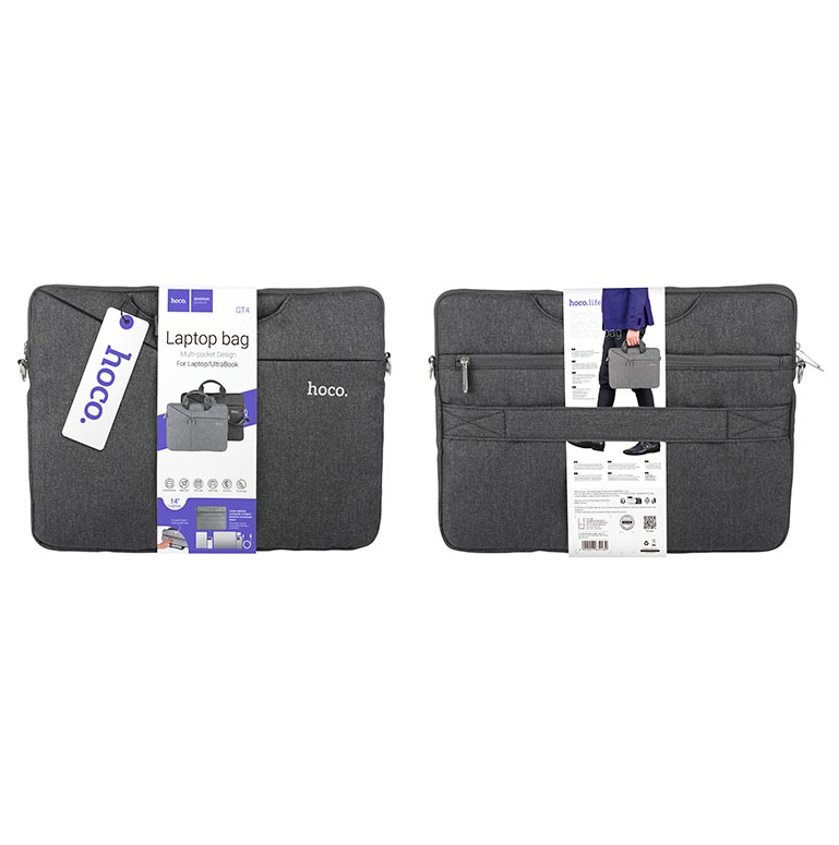 Hoco GT4 Laptop Bag 15.6 Inch Black Portable Protective Lightweight Delight Series