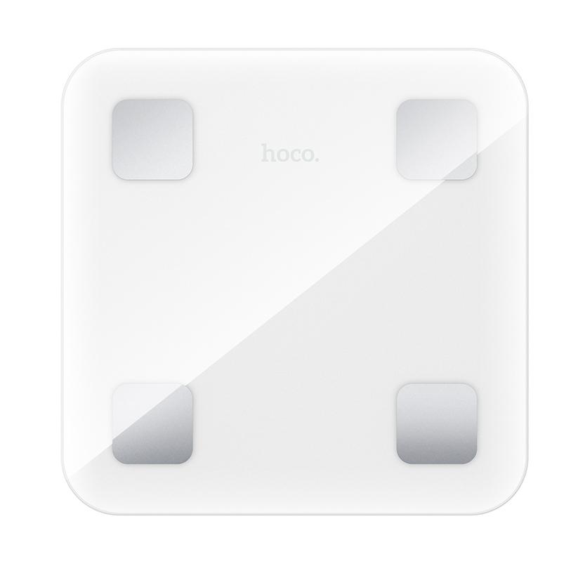 Hoco HI21 Smart Body Weight Scale with Bluetooth 4.2, Heart Rate Monitoring, 180kg Capacity. White