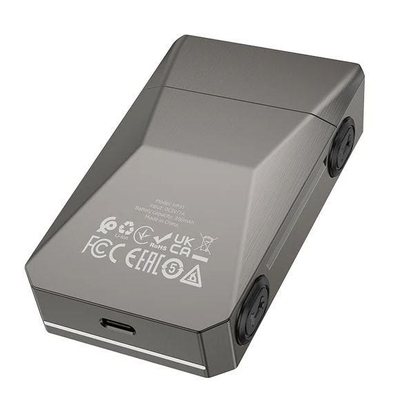 Hoco HP31 Zinc Alloy Double Razor Shaver. Waterproof, Portable, Rechargeable, Long Battery Life. Gray.