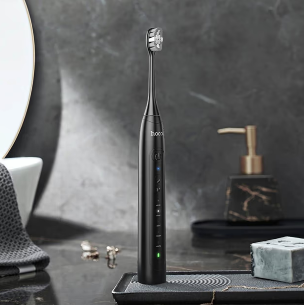 Hoco HP60 Intelligent Electric Toothbrush, 4 Brush Heads, 80 Days Battery, IPX7 Waterproof, Black