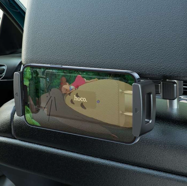 Hoco Headrest Car Holder: 360° Rotation, for Phones, Tablets, iPad. sized 4.7-12.9 inches. Shockproof. Easy Install for In-Car Entertainment. CA121