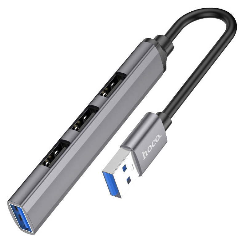 Hoco USB 3 hub USB A to 4 port USB adapter 3 x USB 2 1 x USB 3 windows mac linux consoles HB26