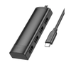 Hoco USB C To 4 Port USB 2.0 / 3.0 Hub Black compatibility PC or MAC. HB41