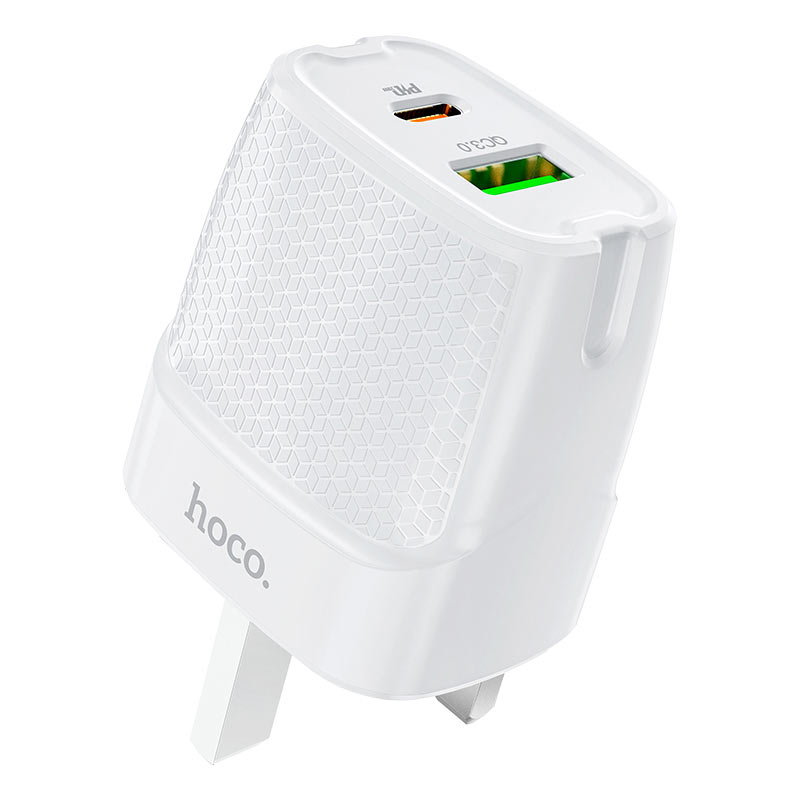 Hoco USB Charger with Dual USB-C USB ports for Android, iPhone