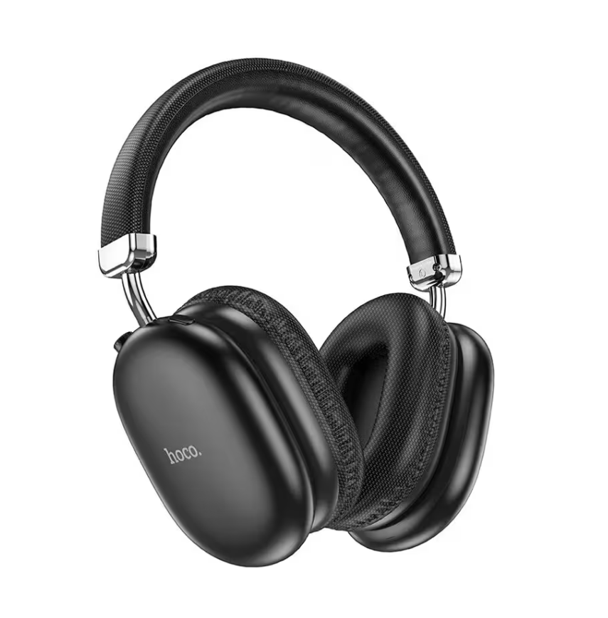 Hoco W35 Max Black Wireless BT 5.4 ANC Headphones. Microphone, AUX, Deep Bass Hi-Fi Audio. 45hr Music/Talk. SD Card Support