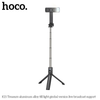 Hoco Wireless 85cm Selfie Stick. Fill, Flash light. 360. Supports Gimbal. Tripod Monopod. Bluetooth Remote Shutter. For iPhone, Android, GoPro. K15