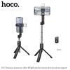Hoco Wireless 85cm Selfie Stick. Fill, Flash light. 360. Supports Gimbal. Tripod Monopod. Bluetooth Remote Shutter. For iPhone, Android, GoPro. K15
