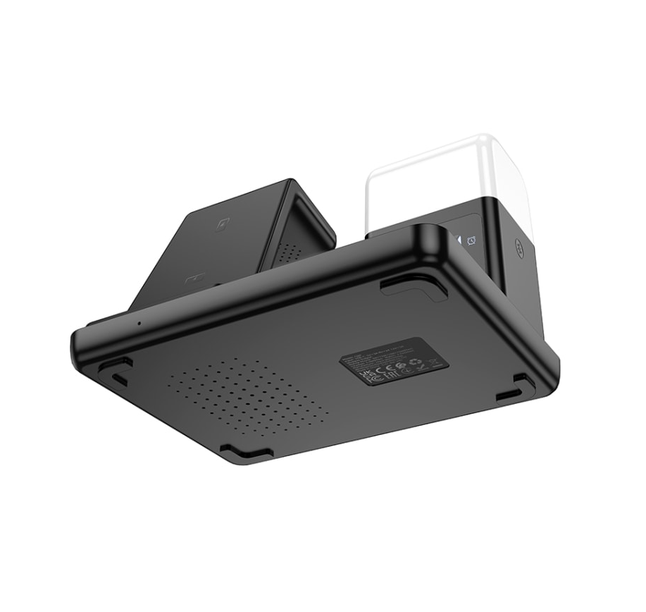 Hoco Wireless Charging Desktop stand with lamp. For phone, watch, earbuds. 15W. Black. CQ9