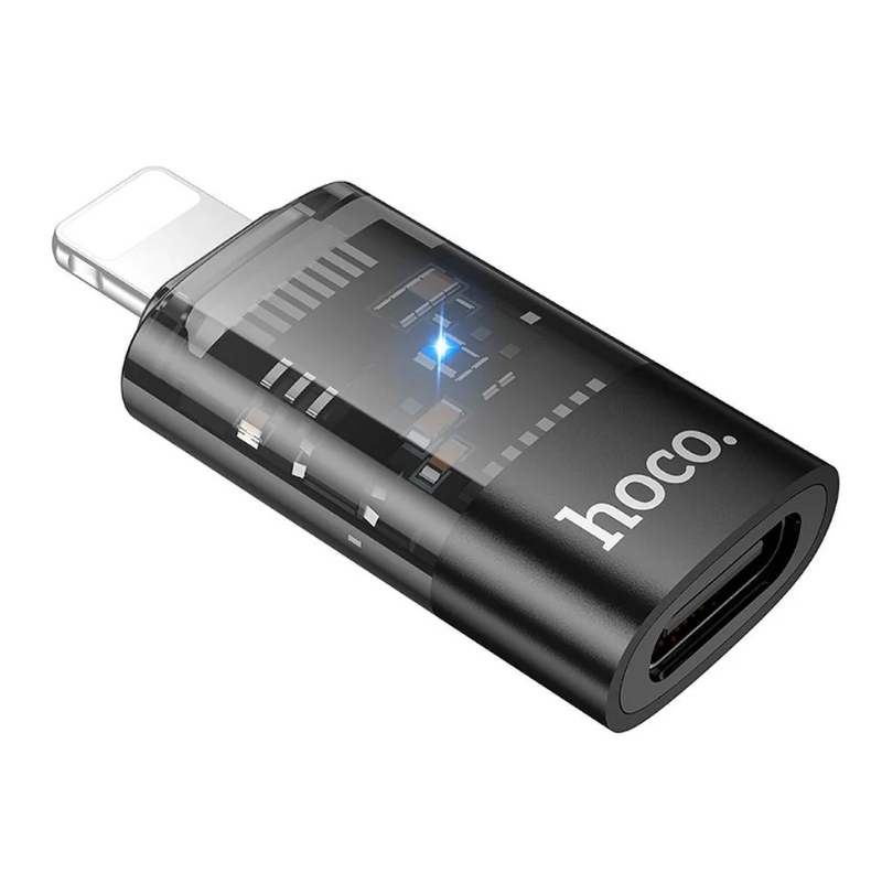 Hoco iPhone/iPad plug to USB-C socket converter. Charging cable adapter. Compatible with iPhone 5 to 14 cable. U36A