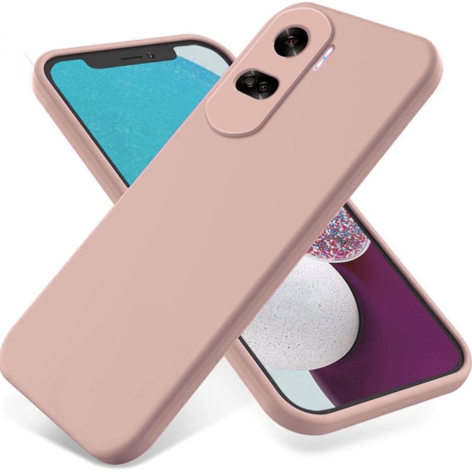 Honor 90 Lite phone case Soft Flexible Rubber Protective Cover pink liquid silicone