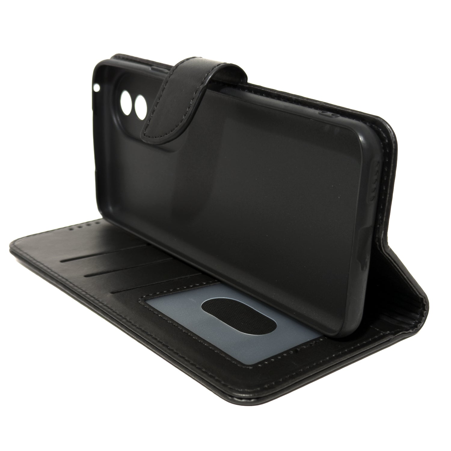 Honor 90 phone case. Wallet cover flip, anti drop, anti slip, shockproof. black.