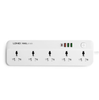 LDNIO 2M Universal Power Strip Extension lead. 4 USB Ports. Switch. 2500W. USB PD/QC3 20W. UK/IE Plug to 5 AC sockets for UK/IE,EU,US & Asia plugs